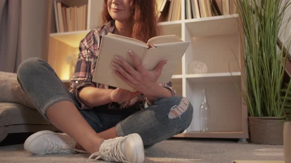 Enjoying Reading Inspired Woman Home Leisure alt