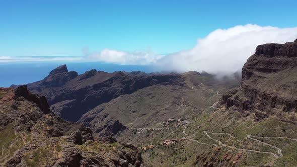 The Road in the Mountains Leading to the Mask Gorge on the Island of Tenerife