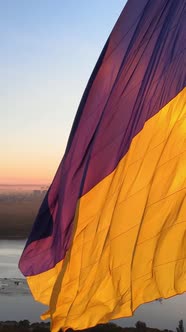 Vertical Video National Flag of Ukraine By Day alt