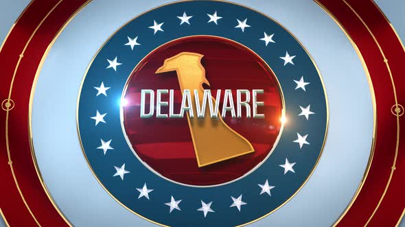 Delaware United States of America State Map with Flag 4K