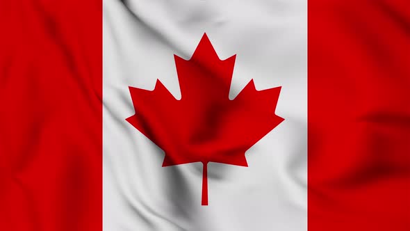Canada flag seamless closeup waving animation