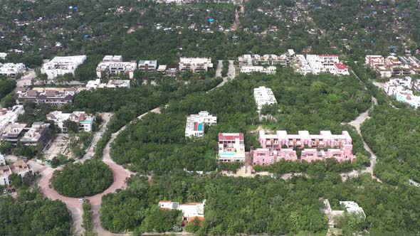 Aerial Detailes View of Aldea Zama a Residential Development in Tlum, Mexico alt