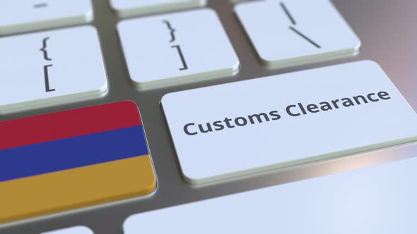 CUSTOMS CLEARANCE Text and Flag of Armenia on the Buttons alt