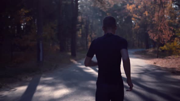 Marathon Runner Jog.Running Man Sport Cardio Workout.Triathlete Running,Sprinting Endurance Training alt