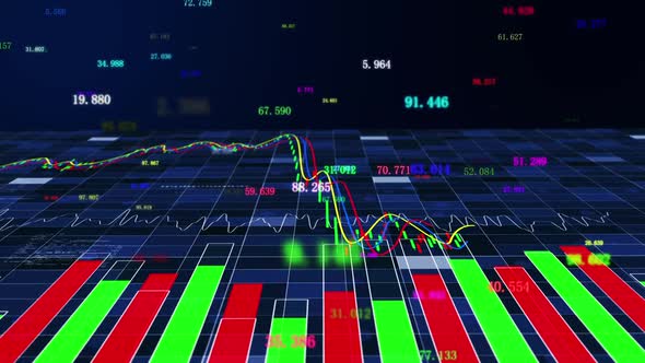 K Line Trend Chart Of Stock Price Decline Financial Data Background