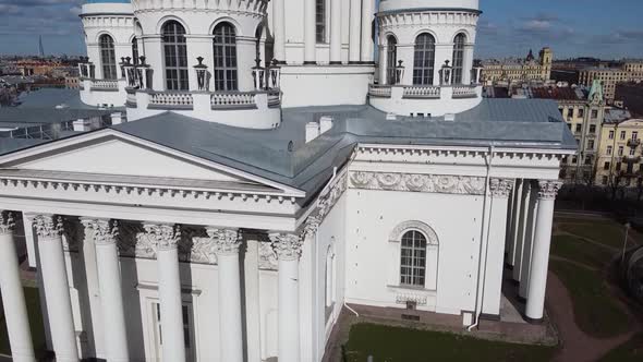 Aerial View of Trinity Cathedral Orthodox Church, St. Petersburg, Russia