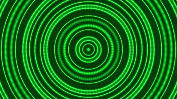 Abstract Green Circle Waves Loop Background