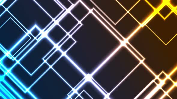 Abstract Glowing Neon Colorful Squares