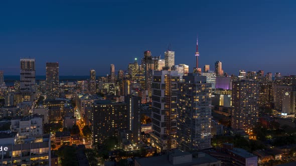 Day to Night City Skyline Timelapse of Toronto