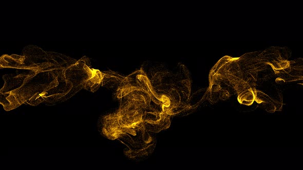 Gold Particles Fluid Collision 4K alt