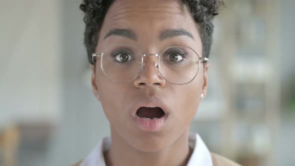 Portrait of African Girl Saying No By Head Sign alt