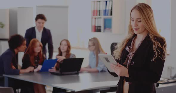 Professionals Discussing in Meeting at Office alt