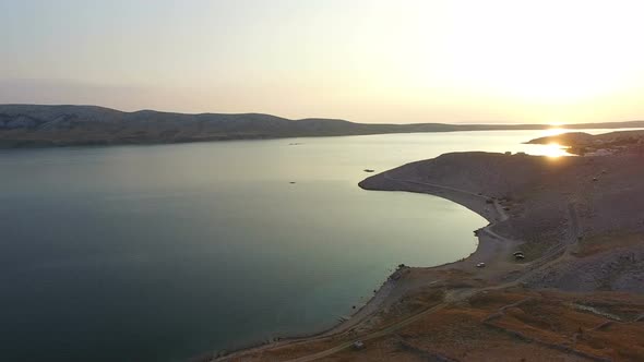 Beautiful sunset on the island of Pag, Croatia alt