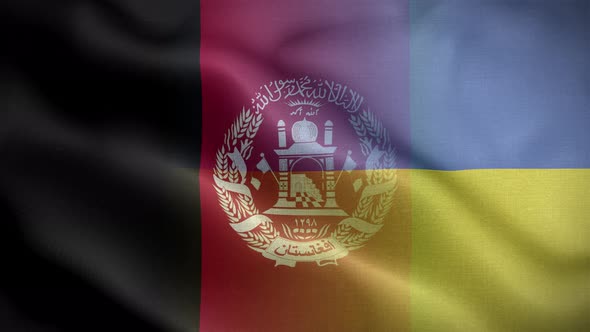 Ukraine Afghanistan Flag Loop Background 4K