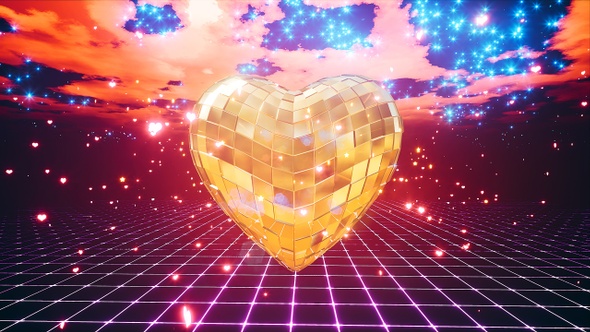 Gold Disco Heart