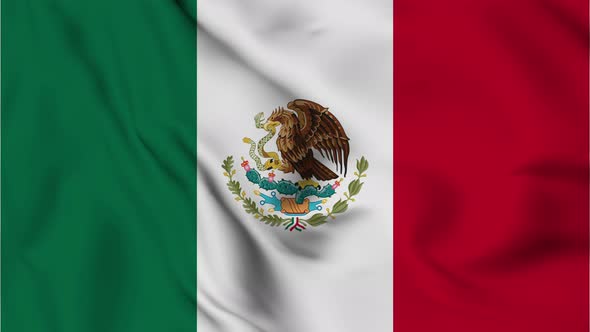 Mexico flag seamless closeup waving animation
