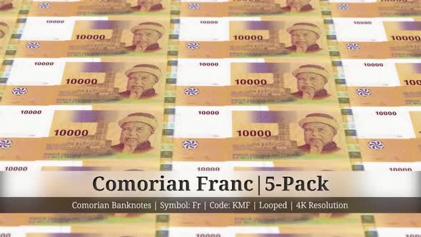Comorian Franc | Comoros Currency - 5 Pack | 4K Resolution | Looped alt