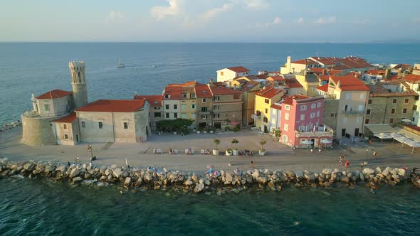Piran the City of Resort on Adriatic Sea Coast Historical Venetian Architecture Heritage alt