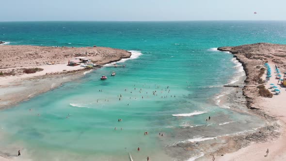 Drone View of Sandy Bay Beach in Ayia Napa Cyprus