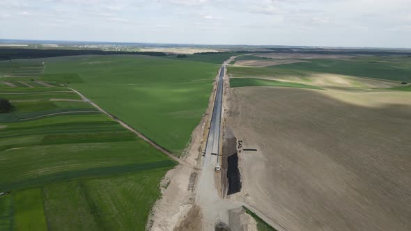 There Are Cargo Works On Construction Of The Highway alt