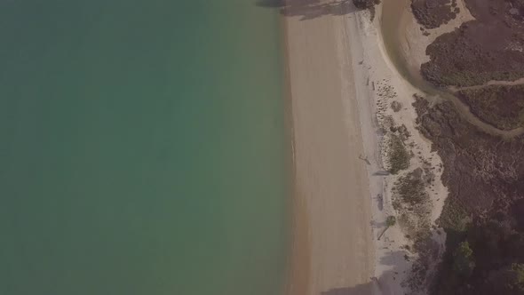 Empty beach top-down aerial
