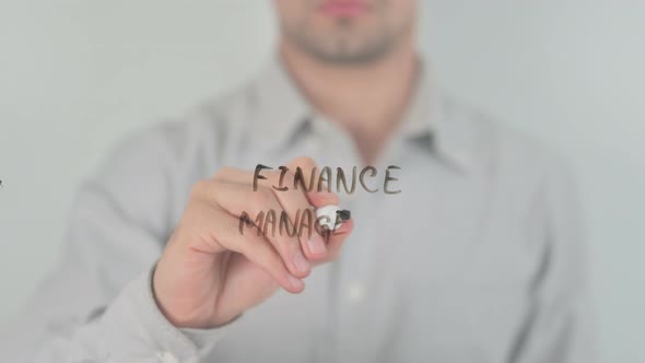 Finance Management Writing on Screen with Hand alt