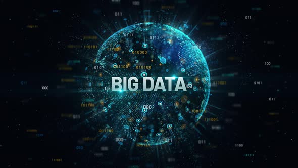 Big Data Digital Globe Earth 4K alt