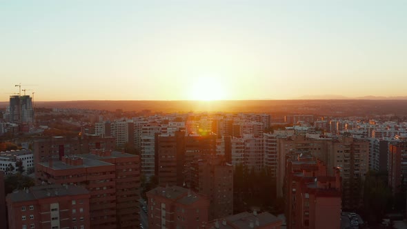 Backwards Reveal of Buildings on Vast Housing Estate alt
