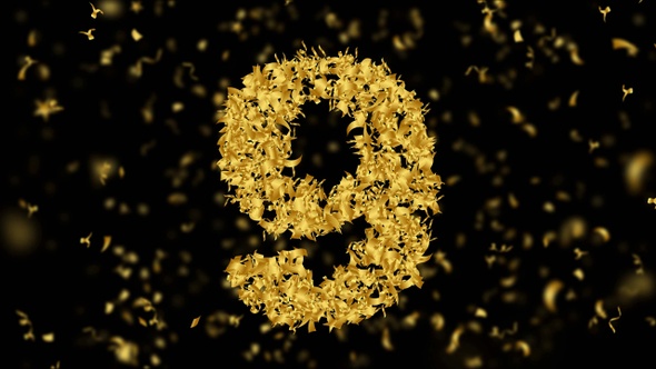 Golden Confetti Countdown 4K alt