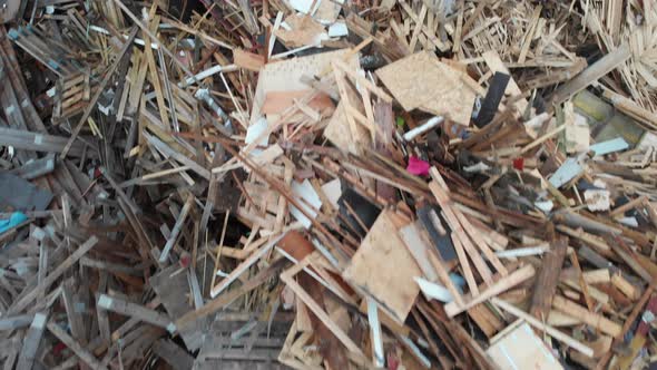 Pallet and Wood Waste at the Landfill Aerial Forward