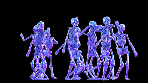 Dancing metal skeletons with alpha channel