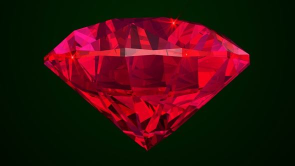 Diamond red ruby rotating