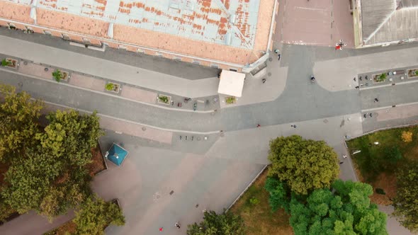 Aerial view of town hall