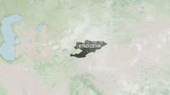 Globe Map of Kyrgyzstan with a label