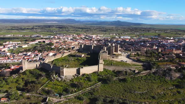 Aerial View of the Medieval Village of Trujillo Extremadura Spain alt