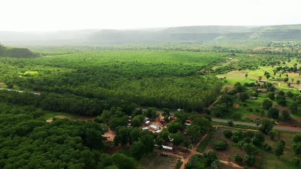 Africa Mali Village And Forest Aerial View
