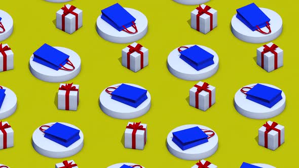 Christmas background of boxes with gifts