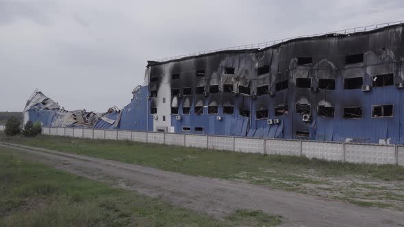 Consequences of the War in Ukraine  a Destroyed Logistics Hub in Bucha alt