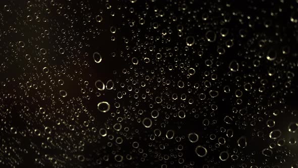 Macro Raindrops On Glass At Night Slider Shot