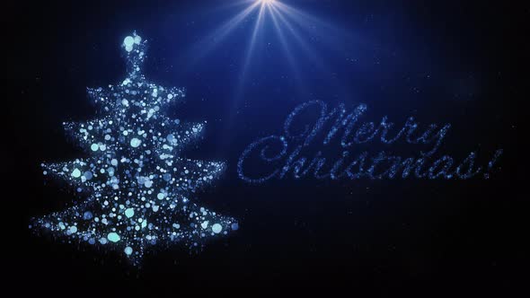Christmas Tree With Merry Christmas Text 