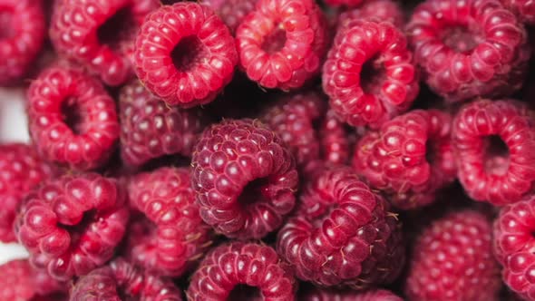 Close Up Rotation Loopable Berry. Fresh, Juicy Raspberry Background, Ripe alt