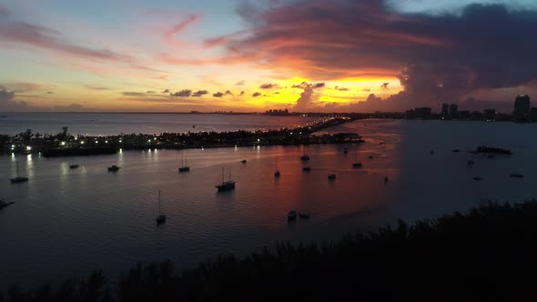 Aerial landscape of coast city of Miami Florida United States alt