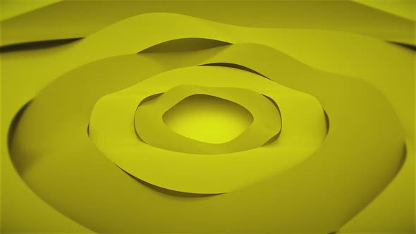 Wavy 3d Circle Yellow Background