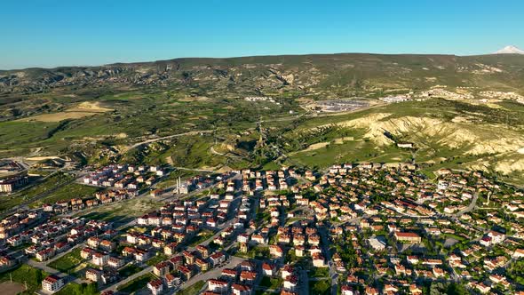 Cappadocia aerial view 4 K View of the City Urgup alt