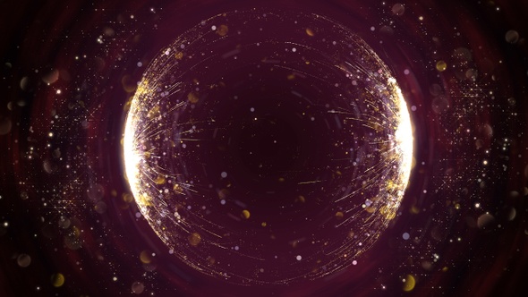 Abstract Royal Red and Gold Halo Background with Glitter Particles  alt