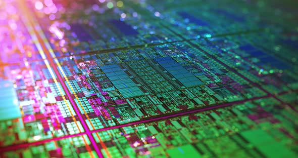 CPU Circuitry Die Shot Technology Background