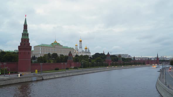 Moscow, Russia. Moscow River Near the Kremlin Walls