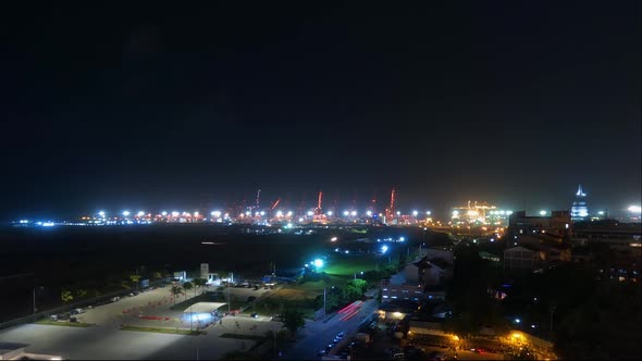 Colombo City Port Night Timelapse alt