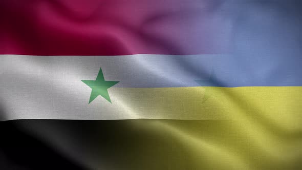 Ukraine Syria Flag Loop Background 4K