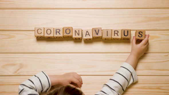 Children and Coronavirus. COVID-19 Background. Children Psychology. Kids Hands Laying Out alt